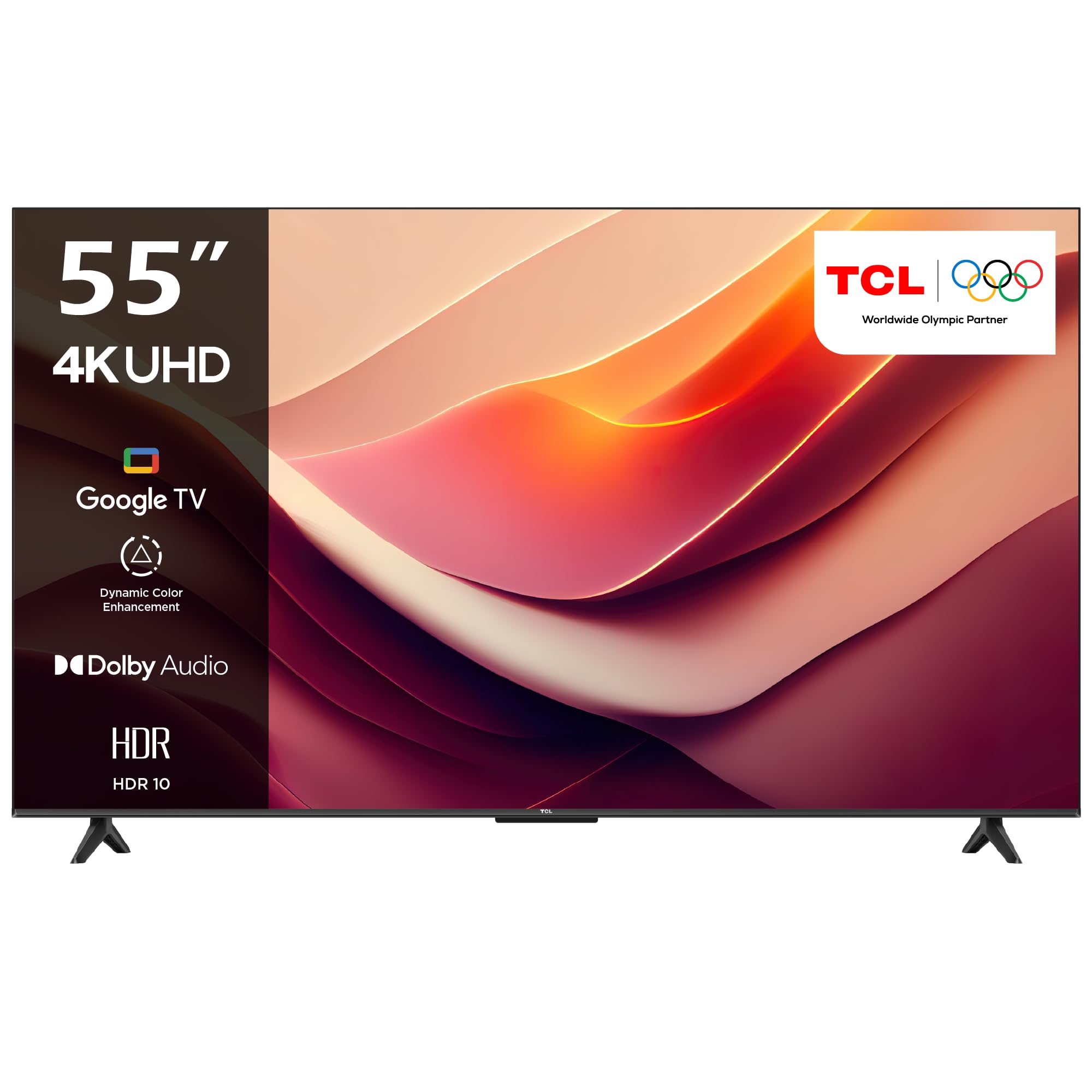 TCL 55 Inch 4K UHD Smart Google TV, HDR 10, Dolby Audio, Dynamic